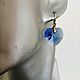 Swarovski blue heart earrings, Earrings, St. Petersburg,  Фото №1