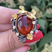 Украшения handmade. Livemaster - original item Exclusive ring with natural amber. Handmade.