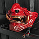 Самурайская полумаска Мэмпо Red & Gold. Маски интерьерные. Qarma Masks. Ярмарка Мастеров.  Фото №6