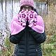 Сиреневый зверошарф с бегемотами "Киса и Ося". Шарфы. IRINA GRUDKINA Handmade Knitwear. Ярмарка Мастеров.  Фото №6