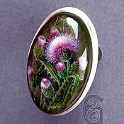 Rose on charoite. Painting for creating jewelry