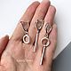A set of three earrings, silver asymmetrical earrings. Earrings. LovelyStones. Online shopping on My Livemaster.  Фото №2