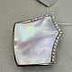 Silver pendant with 30h29 mm mother of pearl and cubic zirconia, Pendants, Moscow,  Фото №1