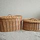 Oval basket from willow twigs with lid, Basket, Kirovo-Chepetsk,  Фото №1