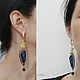 Серьги из афганского лазурита Сила Анубиса. Серьги классические. Елена Краппи. Украшения из камней.. Ярмарка Мастеров.  Фото №5