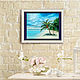 Painting with the sea Tropical beach with palm trees Oil painting. Pictures. Lana Zaitceva. My Livemaster. Фото №5