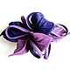 Заколка для волос автомат Very Peri цветок из кожи синий фиолетовый. Заколки. De-Si-Re          Юлия Ру. Ярмарка Мастеров.  Фото №5
