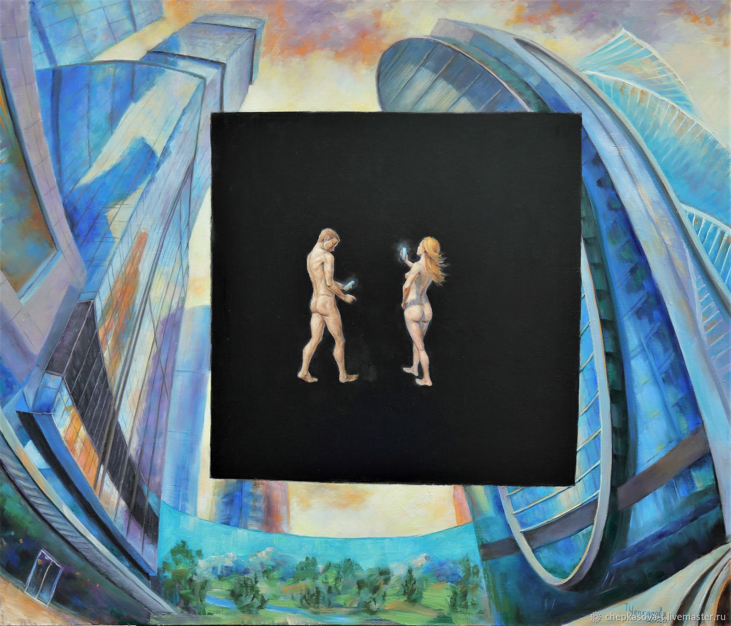 Адам и Ева. Масло, холст. 60х70 см, Картины, Москва,  Фото №1
