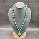 Necklace with pendant natural stone chrysoprase Agate