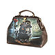 Order Average the bag 'the cat with the monocle'. Pelle Volare. Livemaster. . Valise Фото №3