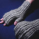 Men's knitted fingerless gloves This brutal grey. Mitts. Warm Yarn. My Livemaster. Фото №4