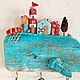 Заказать Кит дрифтвуд Ключница Бирюзовое море 33 см. AdriaticArt_Julia. Ярмарка Мастеров. . Ключницы настенные Фото №3