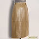 Order Straight 'Straw' skirt made of genuine leather/suede (any color). Elena Lether Design. Livemaster. . Skirts Фото №3