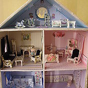 Миниатюра Сиреневый домик Феи, миниатюра домик, кукольный домик