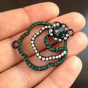 Материалы для творчества handmade. Livemaster - original item Connector for jewelry art.7-35 in the form of a flower with green crystals. Handmade.
