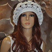 Аксессуары handmade. Livemaster - original item Openwork beret,cotton, ,55-60p. Handmade.
