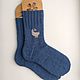 RussianSocks Джинсовые вязаные носки утки гуси подарок мужчине. Носки. RussianSocks ВЯЗАНЫЕ НОСКИ ВАРЕЖКИ. Ярмарка Мастеров.  Фото №5