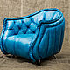 Кресло siesta blue, shabby leather. Кресла. Old Loft. Интернет-магазин Ярмарка Мастеров.  Фото №2