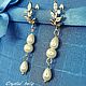 Pearl earrings for bride. Earrings. Кристальная веточка - Crystal twig (Crystal-twig). My Livemaster. Фото №5