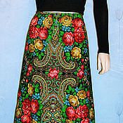 Floor-length dress from pavlogoradsky handkerchiefs (cotton)