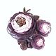 Blackberry Rum Brooch - Bouquet Handmade Flowers Genuine Leather Fabric. Brooches. ms. Decorator. Online shopping on My Livemaster.  Фото №2
