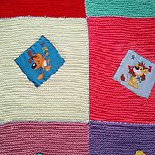 Работы для детей, handmade. Livemaster - original item Patchwork knitted plaid for a newborn. Handmade.