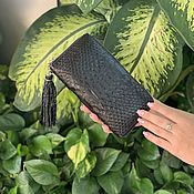 Сумки и аксессуары handmade. Livemaster - original item Black wallet leather Python. Handmade.