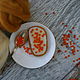 Оригинальная валяная брошь Бутерброд с икрой из натуральной шерсти, Брошь-булавка, Псков,  Фото №1