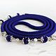 Lariat beaded 'Royal blue' tie belt. Lariats. PatinaBeadJewellery. Online shopping on My Livemaster.  Фото №2