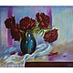 Oil painting 'Burgundy peonies', Pictures, Belorechensk,  Фото №1