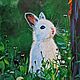 Картина "Белый кролик", Элементы интерьера, Барнаул,  Фото №1