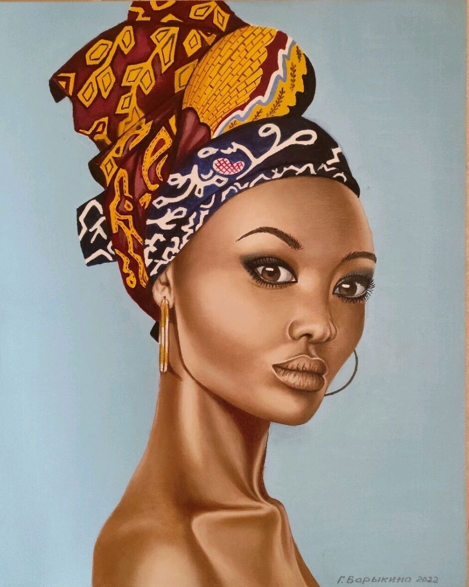 Портрет африканки карандашом