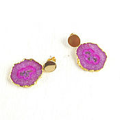 Украшения handmade. Livemaster - original item Earrings with rose quartz, bright large earrings 