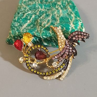Винтаж ручной работы. Ярмарка Мастеров - ручная работа Винтаж: Брошь .Павлин .. Handmade.