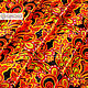  ' Khokhloma Feather of the Firebird ' Atlas. Fabric. SLAVYANKA. My Livemaster. Фото №4