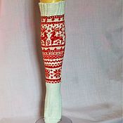 Аксессуары handmade. Livemaster - original item Knitted knee socks, Socks with reindeer, A practical gift for a girl. Handmade.