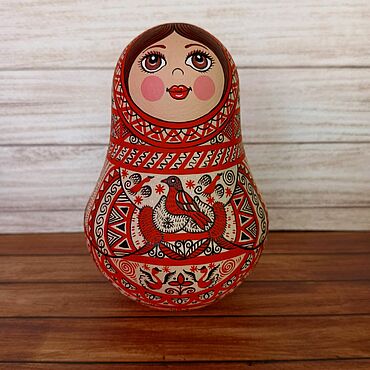 Русский стиль ручной работы. Ярмарка Мастеров - ручная работа Большая музыкальная неваляшка с ручной Мезенской росписью.. Handmade.