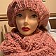 Заказать Комплект: объемный берет и снуд в 2 оборота "Пыльная роза". Handmade by NINA Pokrovskaya (nina-p-knitting). Ярмарка Мастеров. . Береты Фото №3