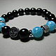 Order Bracelet of black agate and blue chalcedony talisman 'The Sea'. Beautiful gifts for the good people (Alura-lights). Livemaster. . Bead bracelet Фото №3