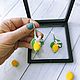 Серьги Лимоны, серьги с лимонами, lemon earrings. Серьги классические. Magic_Crochet. Интернет-магазин Ярмарка Мастеров.  Фото №2