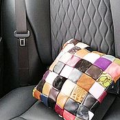 Сувениры и подарки handmade. Livemaster - original item Gift for February 23 Leather Pillow for Home and Car Color. Handmade.