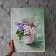 Oil painting flower bouquet, flowers in a vase daffodils lilac. Pictures. marselart. Online shopping on My Livemaster.  Фото №2