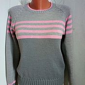 Одежда handmade. Livemaster - original item Grey-pink jumper. Handmade.