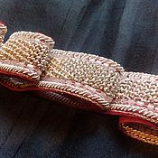 Антикварный натуральный шелк ручной печати и окраса