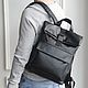 Leather backpack for men 'Franco' (Black). Backpacks. DragonBags - Rucksack leather. My Livemaster. Фото №6