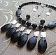 Necklace 'Cocktail' (agate, black onyx, rhinestones), Necklace, Moscow,  Фото №1