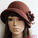Шляпка женская  валяная Brown. Шляпы. Hats-Шелковое руно ГузелияРослякова. Интернет-магазин Ярмарка Мастеров.  Фото №2