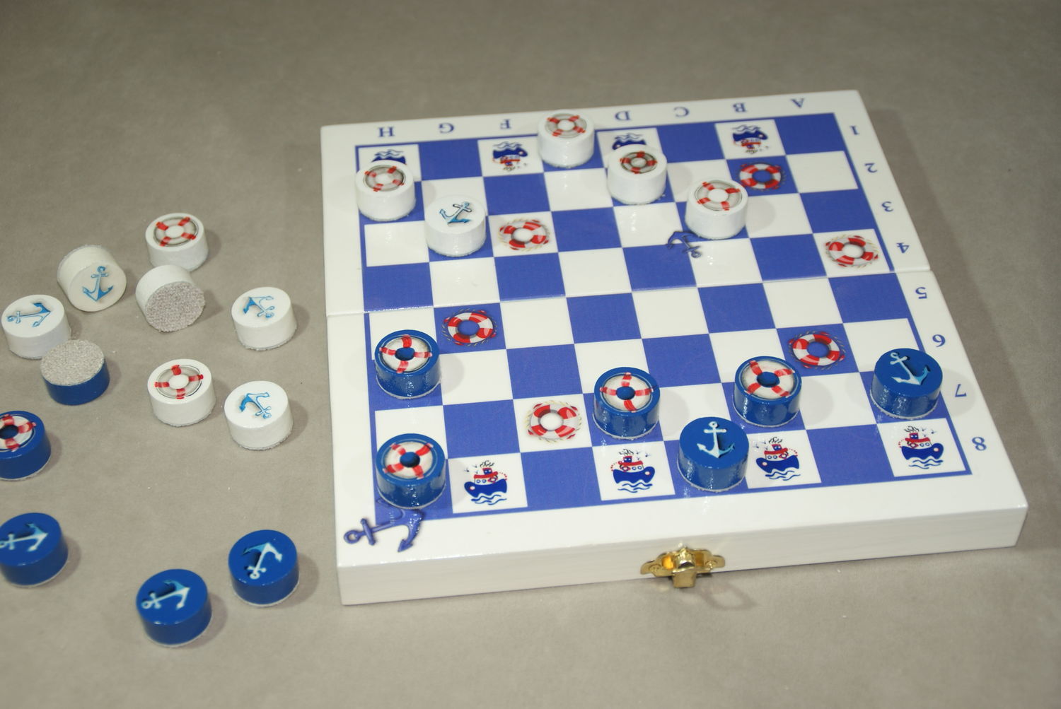Шашки с росписью Морские в интернет-магазине Ярмарка Мастеров по цене ...