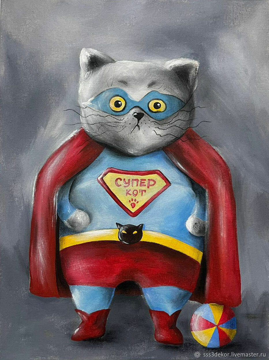 Коты Супергерои арт