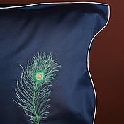 Для дома и интерьера handmade. Livemaster - original item Luxury Satin Bed Linen with Peacock Feather Booze.. Handmade.